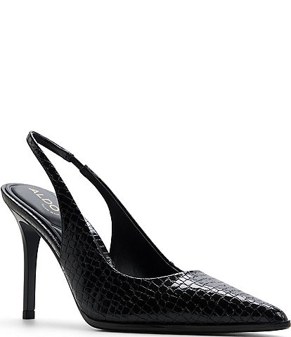 ALDO Samantha Croco Embossed Pointed Toe Slingback Pumps