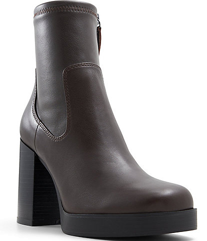 ALDO Seraphica Leather Stretch Shaft Block Heel Booties