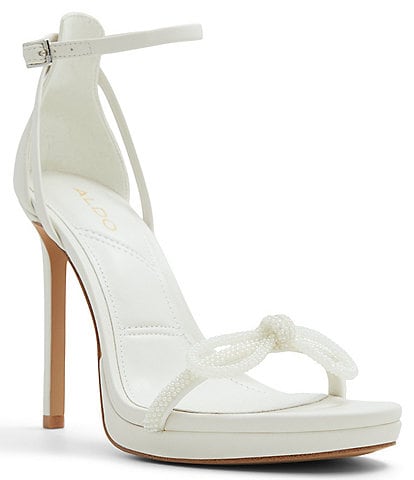 ALDO Serene Pearl Bow Ankle Strap Dress Sandals