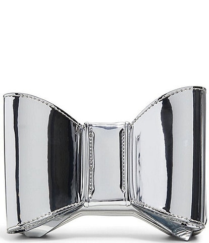 ALDO Silver Bow Bag Novelty Clutch Crossbody Bag