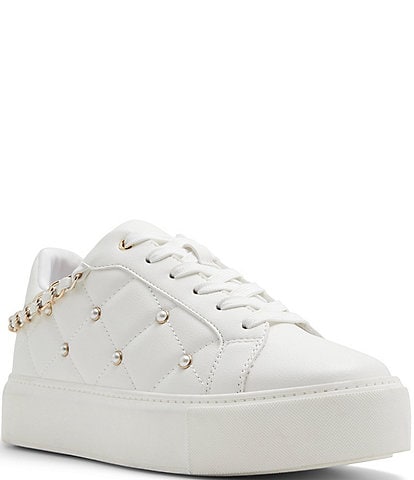 ALDO Tavi Quilted Pearl Stud Chain Sneakers