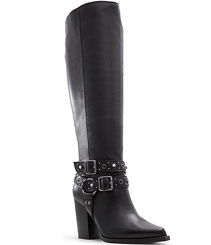 ALDO Thelidan Leather Studded Harness Tall Boots