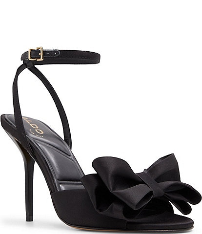 ALDO Tinsletta Satin Ankle Strap Bow Dress Sandals