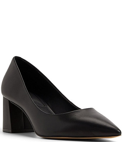 ALDO Ybalelin Leather Pointed Toe Block Heel Pumps