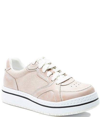 Alegria Alyster Leather Canvas Platform Lace-Up Sneakers