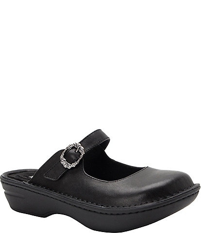 Alegria Fabel Leather Mary Jane Mule Clogs
