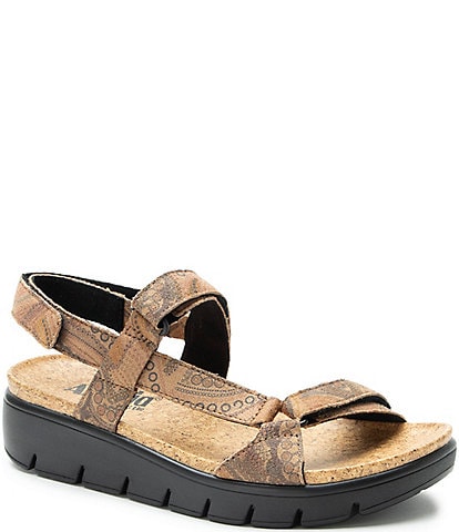 Alegria Henna 3 Strap Printed Platform Sandals