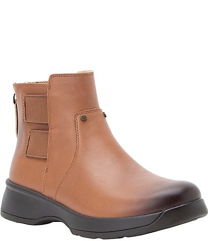 Alegria Jordyn Leather Stretch Strap Ankle Booties