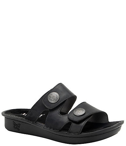 Alegria Violette Leather Adjustable Slide Sandals