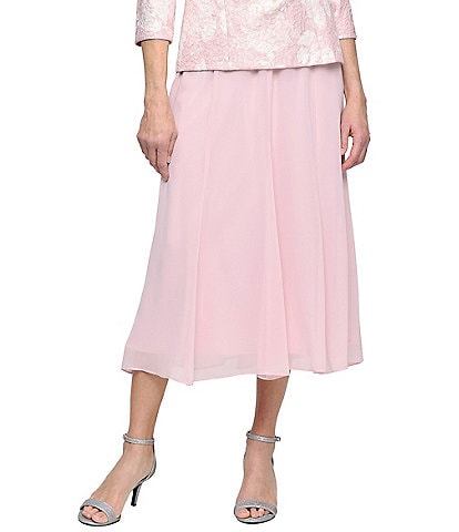 Alex Evenings Chiffon A-Line Midi Skirt
