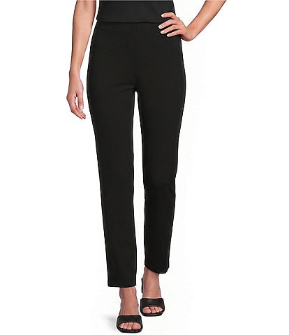 Alex Evenings Cropped Crepe Straight Leg Pants