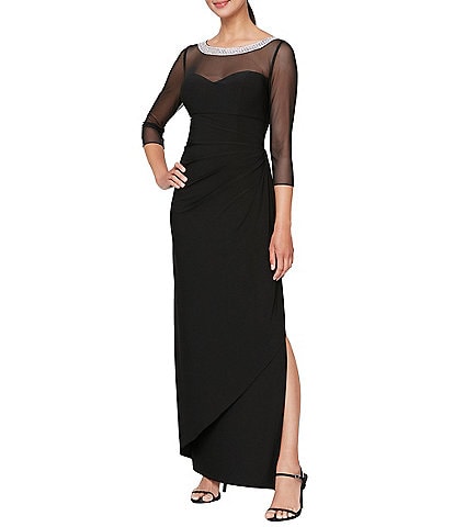 Amazon.com: Long Sleeve Black Evening Gown