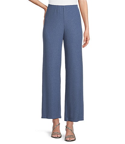 Alex Evenings Metallic Knit Wide Leg Pants