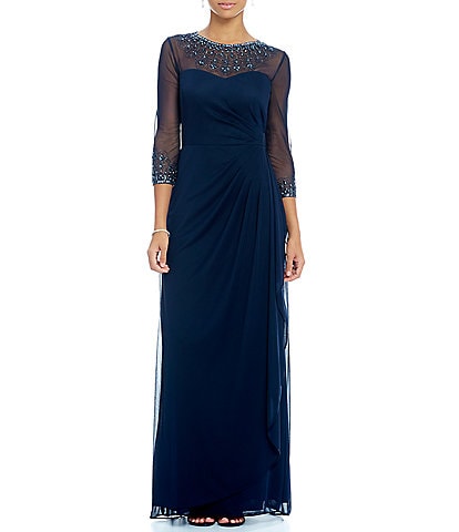 正規品SALE Alex Evenings Women's Illusion Sleeve Evening Dress， Black， 10 ...