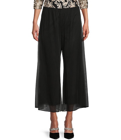 Alex Evenings Petite Size Cropped Wide Leg Pull-On Pants