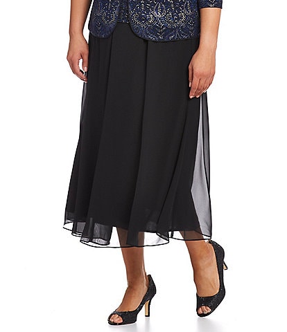 Alex Evenings Plus Size Stretch Velvet Flat Front Straight Leg Pull-On Pants