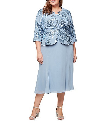 Alex Evenings Plus Size 2-Piece Sequin Jacket Dress