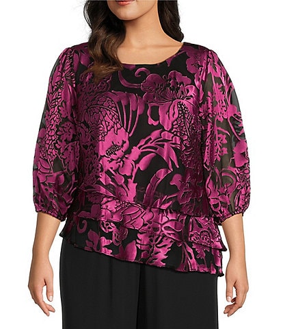 floral top Plus Size Formal Evening Tops Dillard s