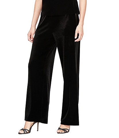 Alex Evenings Straight Leg Side Satin Panel Detail Full Length Pant