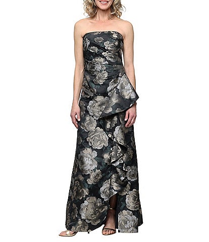 Alex Evenings Strapless Jacquard Gown