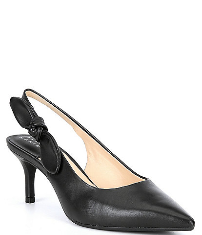 Alex Marie Aaileen Bow Leather Slingback Pumps