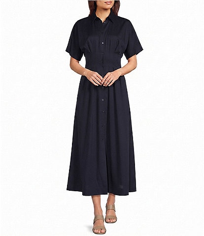 Alex Marie Amber Stretch Collared Short Sleeve Dress