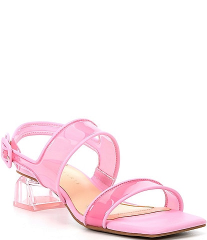 Alex Marie Brooklynn Clear Double Banded Block Heel Sandals