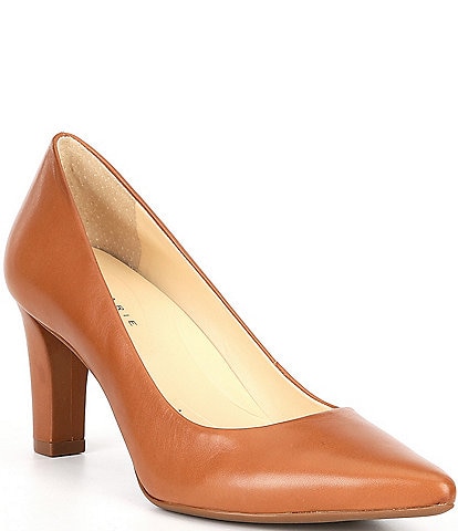Caramel Leather Pump - Comfortable Heels - Ally Shoes