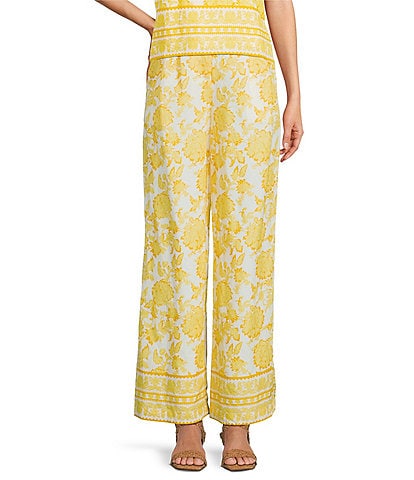 Alex Marie Coordinating Kit Floral Wide Leg Full Length Pants