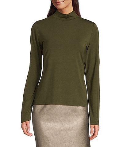 Alex Marie Elena Turtleneck Knit Jersey Long Sleeve Top