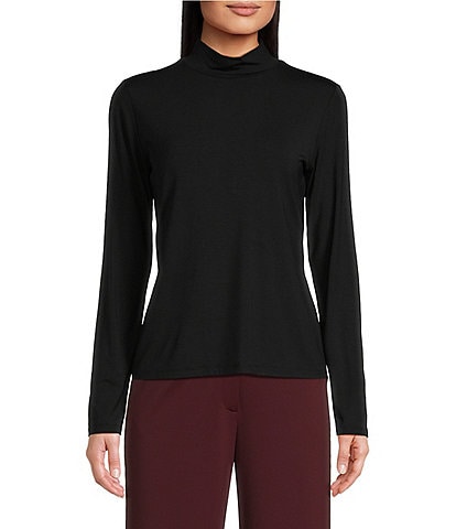 Alex Marie Elena Turtleneck Knit Jersey Long Sleeve Top