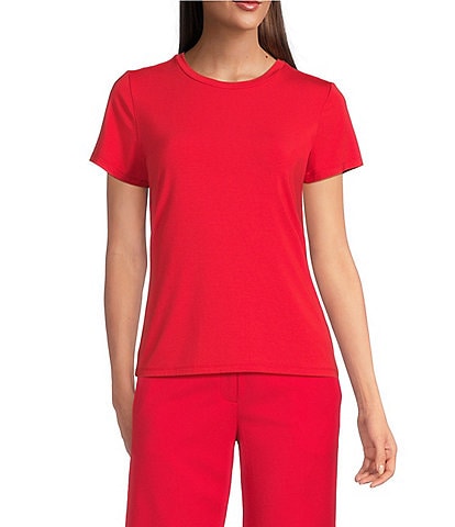 Alex Marie Ellen Crew Neck Short Sleeve Coordinating Jersey Knit Shirt