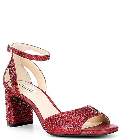 Alex Marie Ellise Rhinestone Ankle Strap Dress Sandals