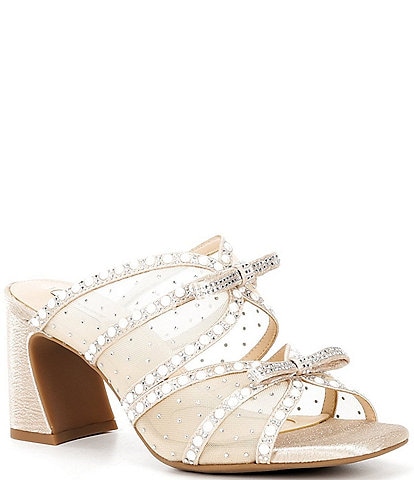 Alex Marie Evelyn Mesh Double Bow Dress Sandals