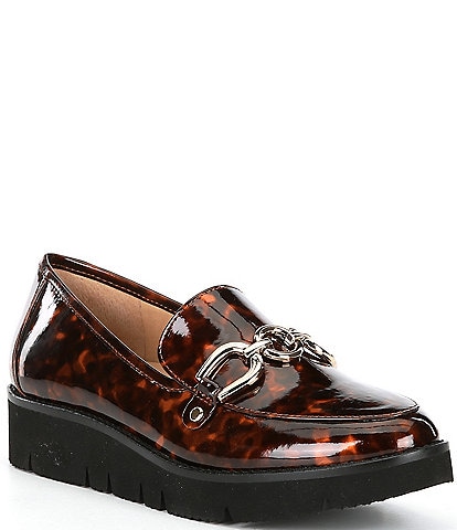 Alex Marie Flynn Patent Tortoise Print Chain Loafers