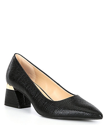 Alex Marie Gladdis Embossed Block Heel Pumps