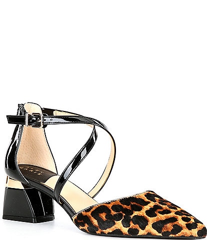 Alex Marie GoldaTwo Leopard Haircalf Cross Band Pumps