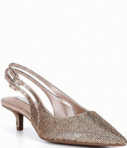 Alex Marie Jocelyn Rhinestone Embellished Double Strap Slingback Pumps
