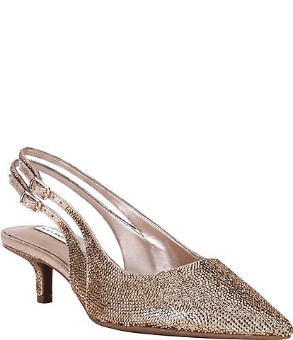 Alex Marie Jocelyn Rhinestone Embellished Double Strap Slingback Pumps