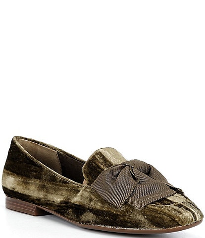 Alex Marie Kimmy Two Velvet Bow Slip On Loafers