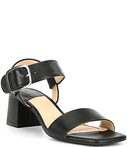 Alex Marie Leyna Leather Double Banded Block Heel Sandals