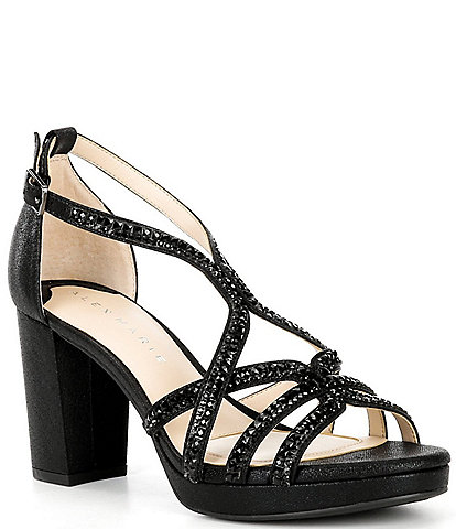 Alex Marie Libby Rhinestone Strappy Platform Dress Sandals
