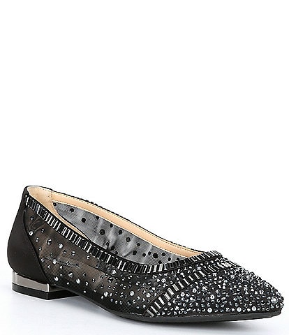 Alex Marie Luciela Rhinestone & Pearl Embellished Flats