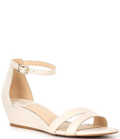 Alex Marie Maren Leather Double Band Wedge Sandals