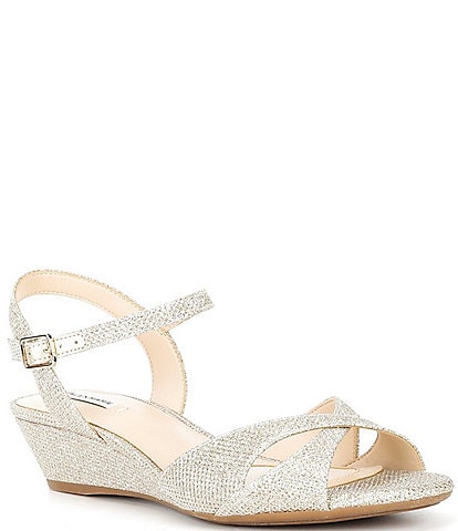 Alex Marie Matilda Glitter Wedge Dress Sandals