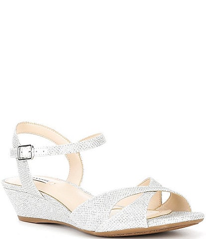 Alex Marie Matilda Glitter Wedge Dress Sandals