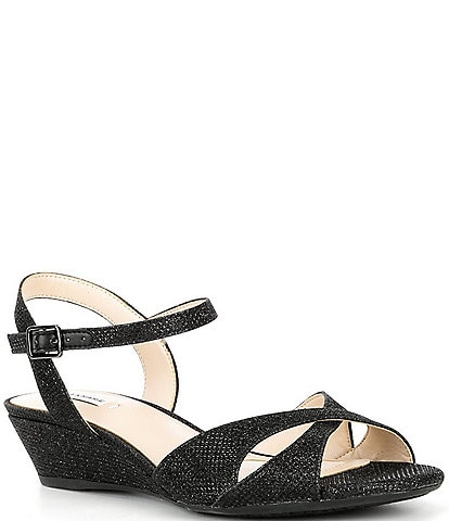 Alex Marie Matilda Glitter Wedge Dress Sandals