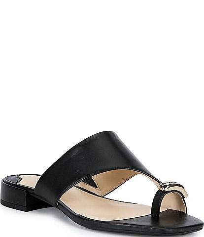 Alex Marie Nancy Leather Ornamented Toe Loop Sandals