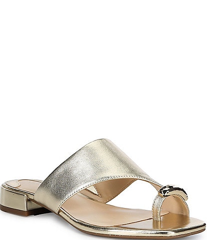 Alex Marie Nancy Leather Ornamented Toe Loop Sandals