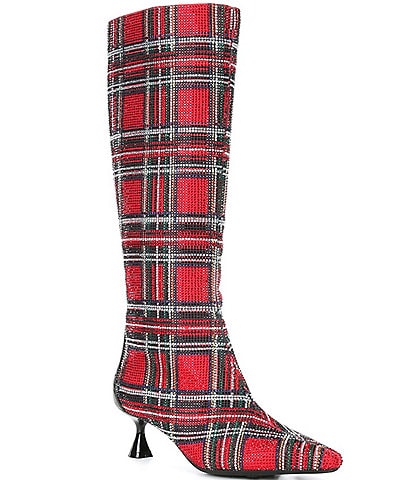 Alex Marie OzaraTwo Plaid Rhinestone Tall Dress Boots